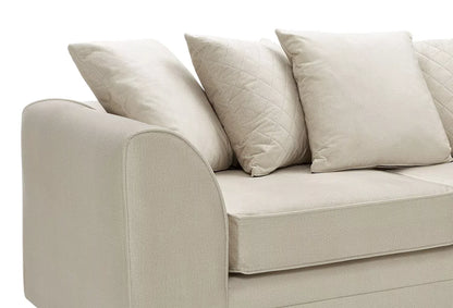 Chic Velvet 3 Seater Sofa - Cream