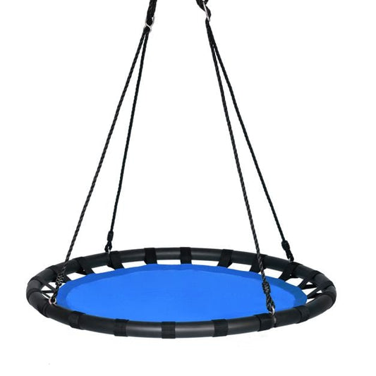Saucer Round Tree Swing with Adjustable Heights for Kids &amp; Adults-Blue