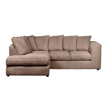 Blake Jumbo Cord Coffee Corner Sofa - Left and Right Arm