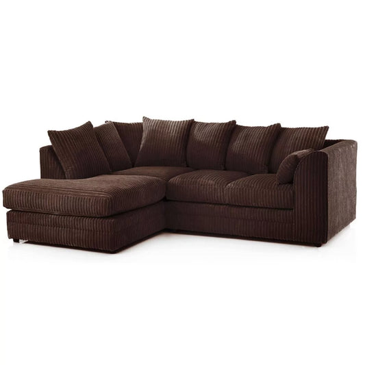 Desmond Jumbo Cord Corner Sofa - Brown and Other Colours