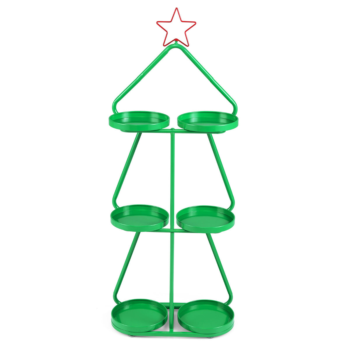 Christmas Plant Stand 3-Tier Tree-Shaped Side Table-Green