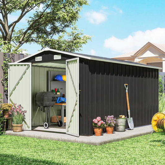 Outsunny Garden Shed in Dark Grey, image 2