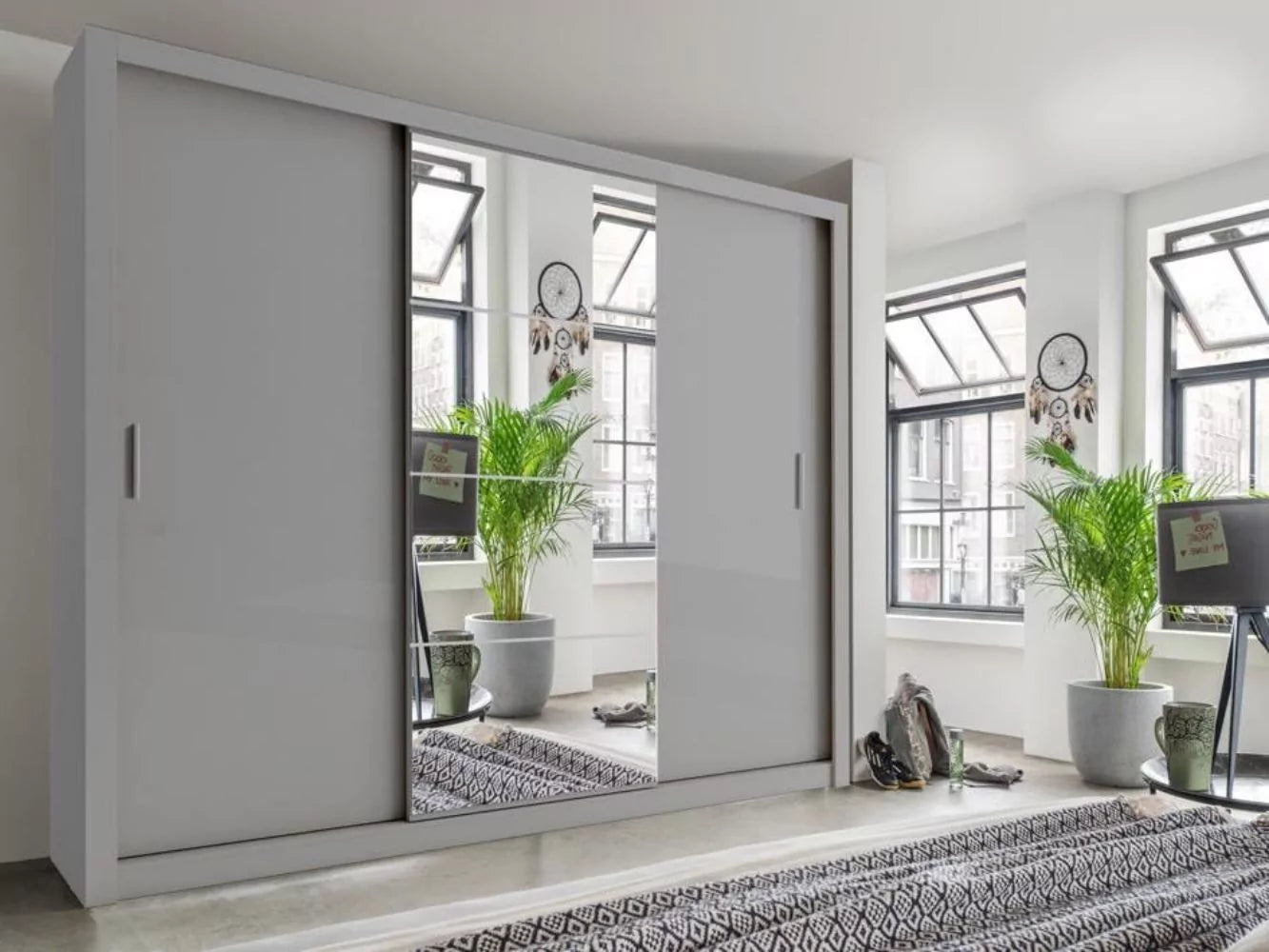 Bravo-01 Sliding Door Wardrobe 250cm - Grey