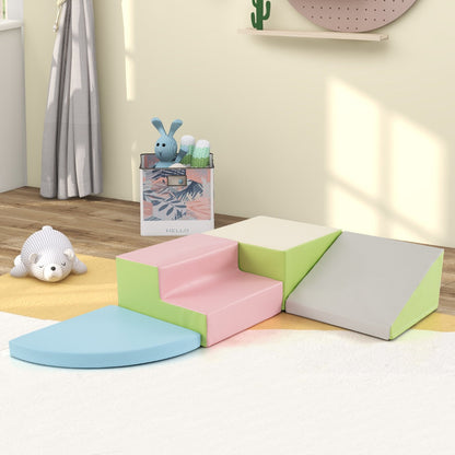 4-Piece Climb and Crawl Foam Block Play Set for Infant Baby-Colourful