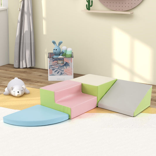 4-Piece Climb and Crawl Foam Block Play Set for Infant Baby-Colourful