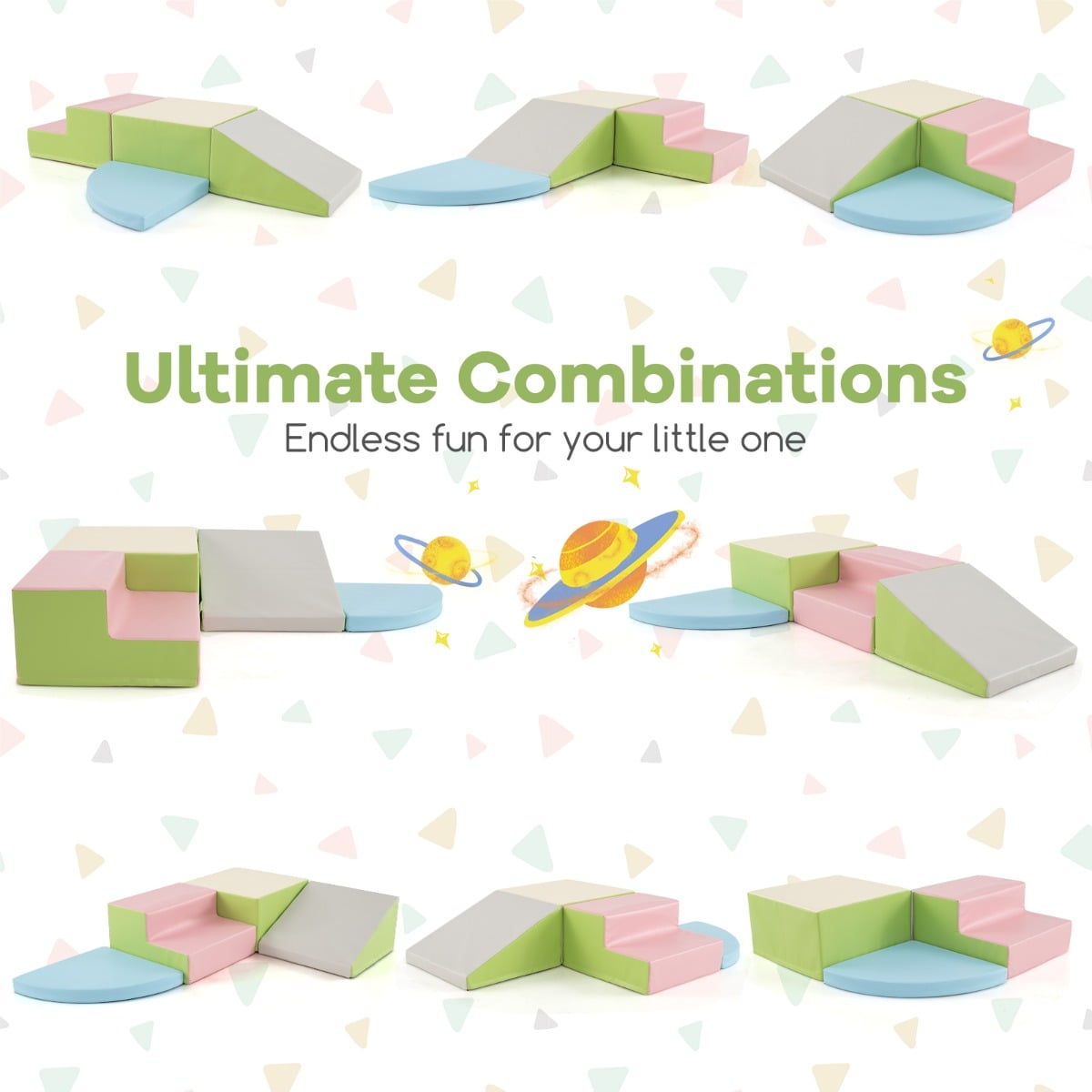 4-Piece Climb and Crawl Foam Block Play Set for Infant Baby-Colourful