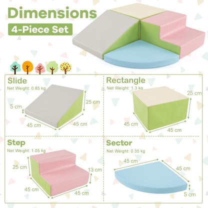 4-Piece Climb and Crawl Foam Block Play Set for Infant Baby-Colourful