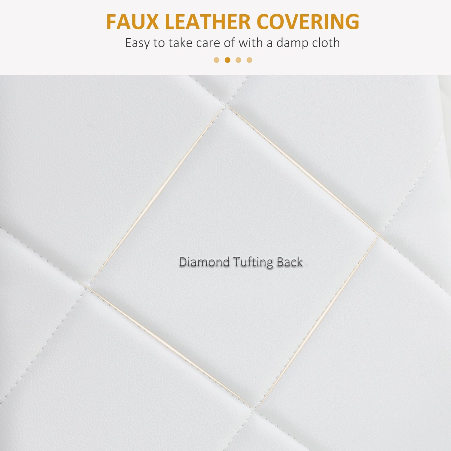 HOMCOM Set of 4 Faux Leather Dining Chairs - White