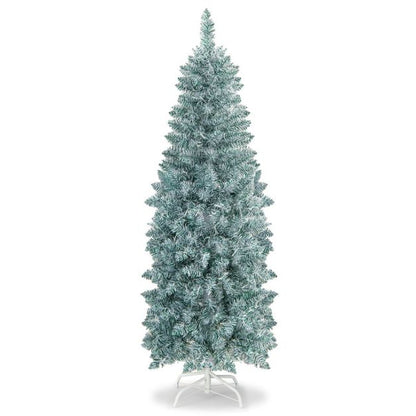 150/180 cm Slim Pencil Christmas Tree with 343/475 Branch Tips and 190/250 Colorful LED Lights-150 cm