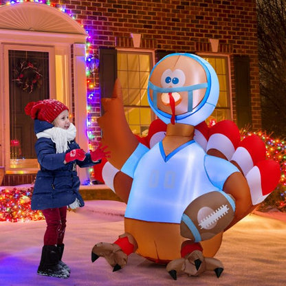 5 Feet Inflatable Thanksgiving Turkey Rugby Player with LED Lights