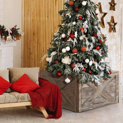 Christmas Tree Box Stand with Hook and Loop Fasteners-Grey-L