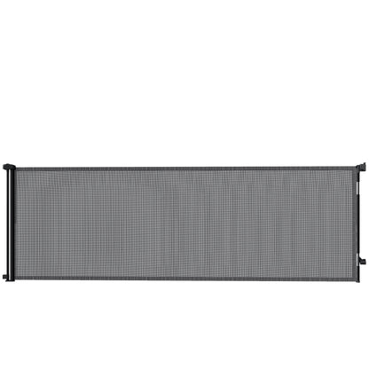 PawHut Retractable Dog Gate, Extends to 300 cm Wide & 104 cm Tall, Mesh Pet Gate Single Hand Operation, for Stairs Doorways