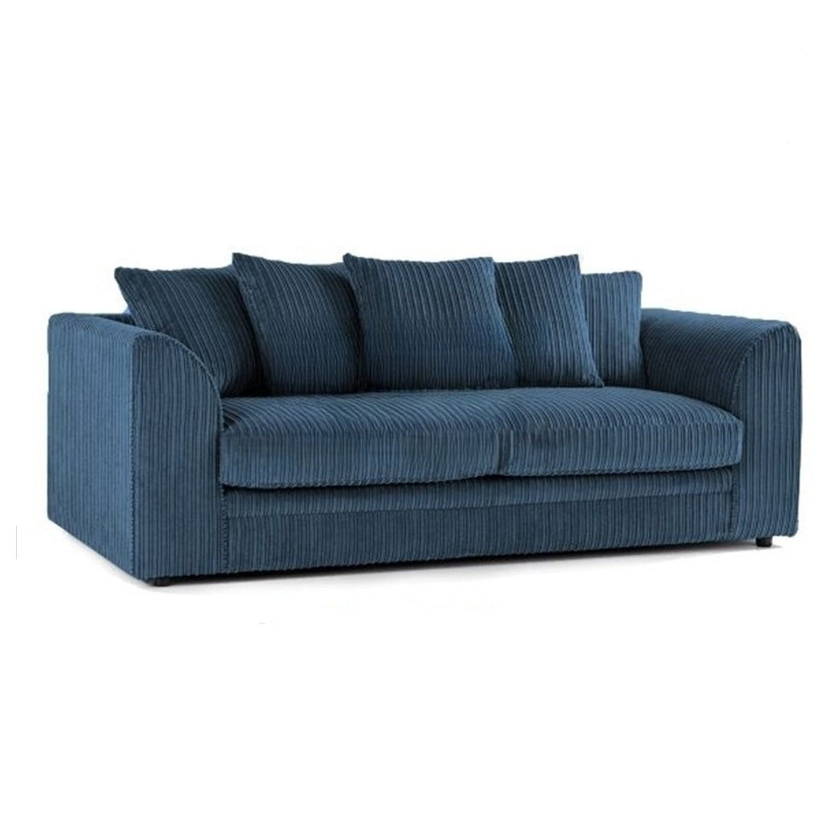 Colourful Oxford Jumbo Cord Scatter Back Design 3 Seater Sofa in Blue
