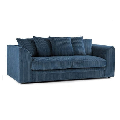 Colourful Oxford Jumbo Cord Scatter Back Design 3 Seater Sofa in Blue