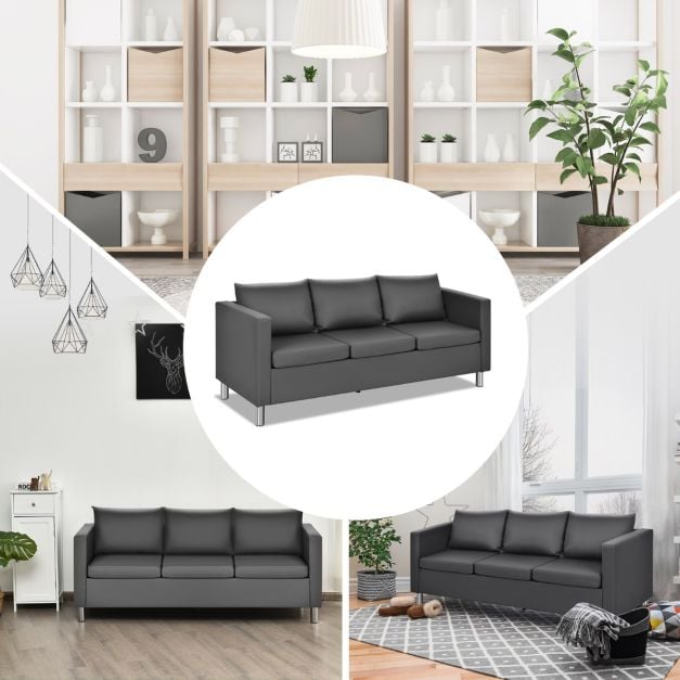 3-seater modern sofa living room sofa corner sofa couch set grey