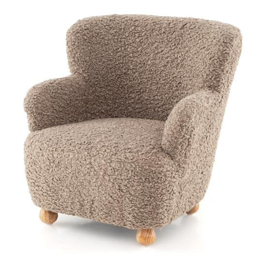 Comfy Toddler Armchair with Solid Rubber Wood Legs-Brown