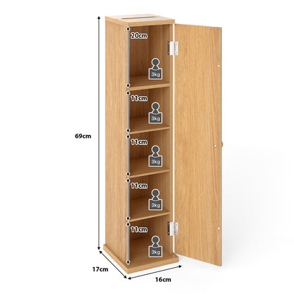 Compact Toilet Tissue Storage Tower Free Standing Toilet Paper Storage Holder-Natural
