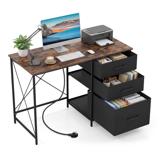 Computer Desk in Rustic Brown