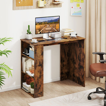 Computer Desk with Bookshelf for Study Living Room-Rustic Brown