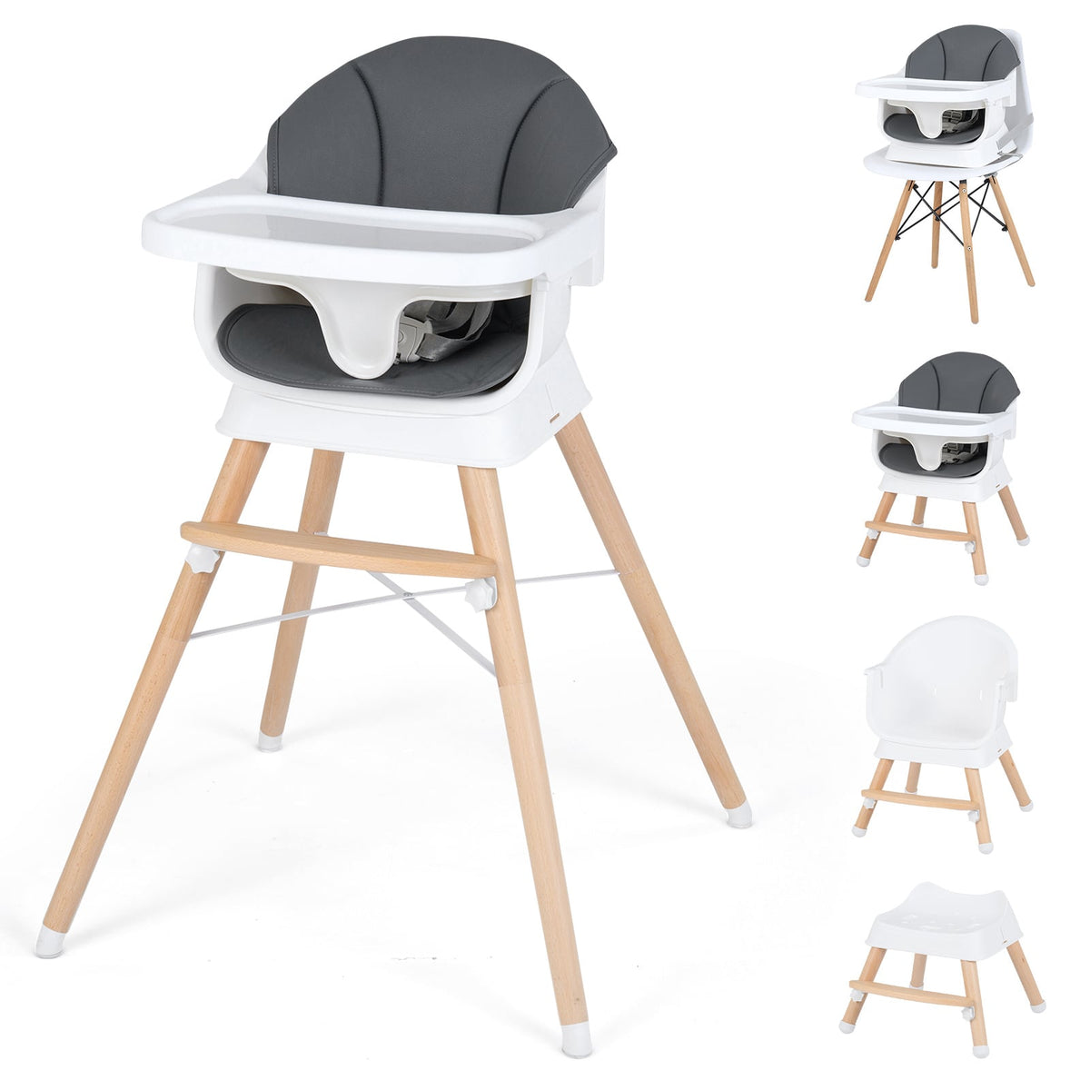 Convertible High Chair in Grey
