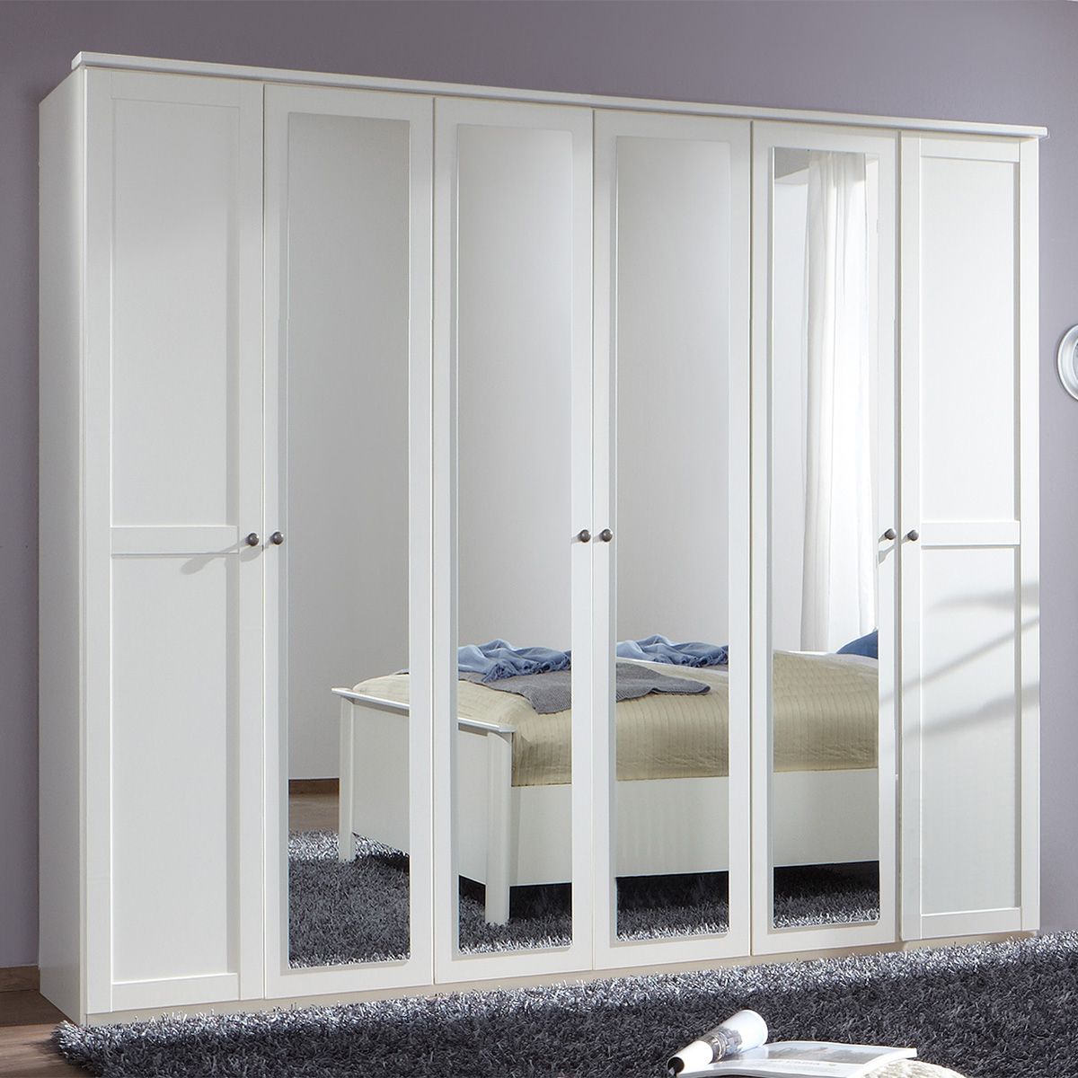 CONWAY 6 Door Wardrobe White 270cm