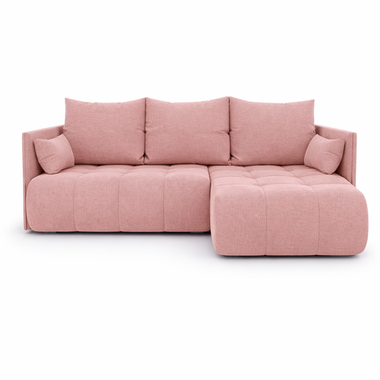 Corner Sofa Bed NESSA Dusky Pink