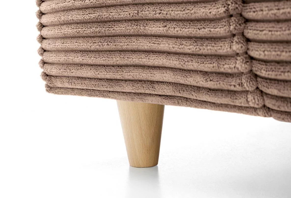 Narożna sofa Jasmine Jumbo Cord z prawym ramieniem, brązowa
