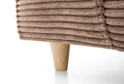 Narożna sofa Jasmine Jumbo Cord z prawym ramieniem, brązowa