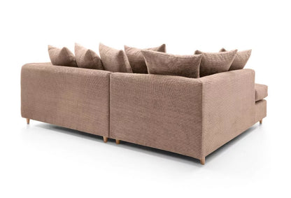 Narożna sofa Jasmine Jumbo Cord - lewy podłokietnik, brązowa
