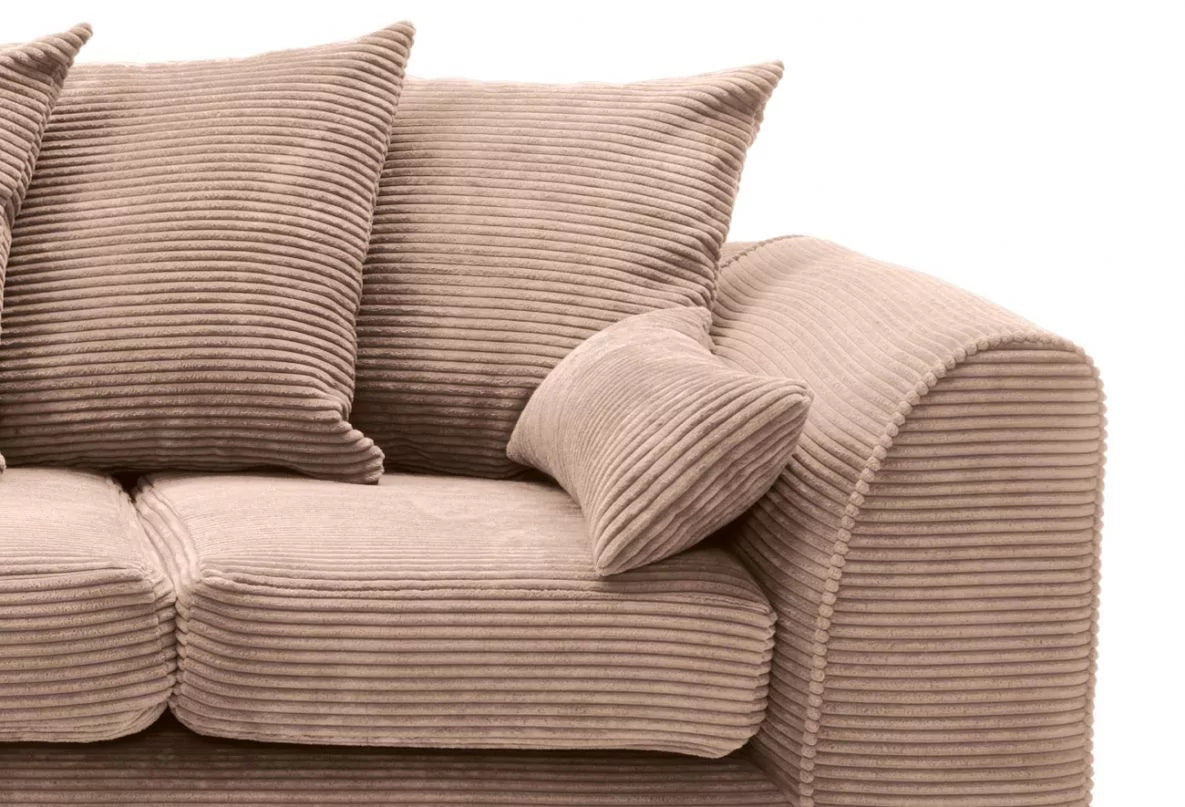 Narożna sofa Jasmine Jumbo Cord - lewy podłokietnik, brązowa