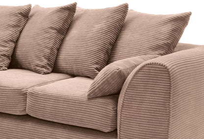 Narożna sofa Jasmine Jumbo Cord - lewy podłokietnik, brązowa