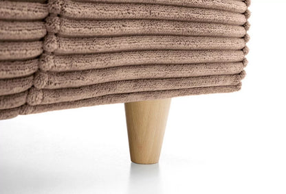 Narożna sofa Jasmine Jumbo Cord - lewy podłokietnik, brązowa
