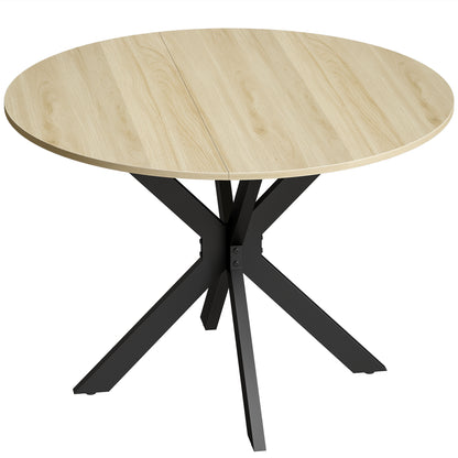 HOMCOM Folding Dining Table, Drop Leaf Table with Adjustable Feet, Natural Wood Finish