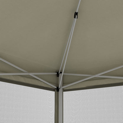 Outsunny 3 x 3(m) Pop Up Gazebo z 4 siatkowymi bokami i torbą transportową, namiot imprezowy z regulowaną wysokością, przenośny ogród na zewnątrz