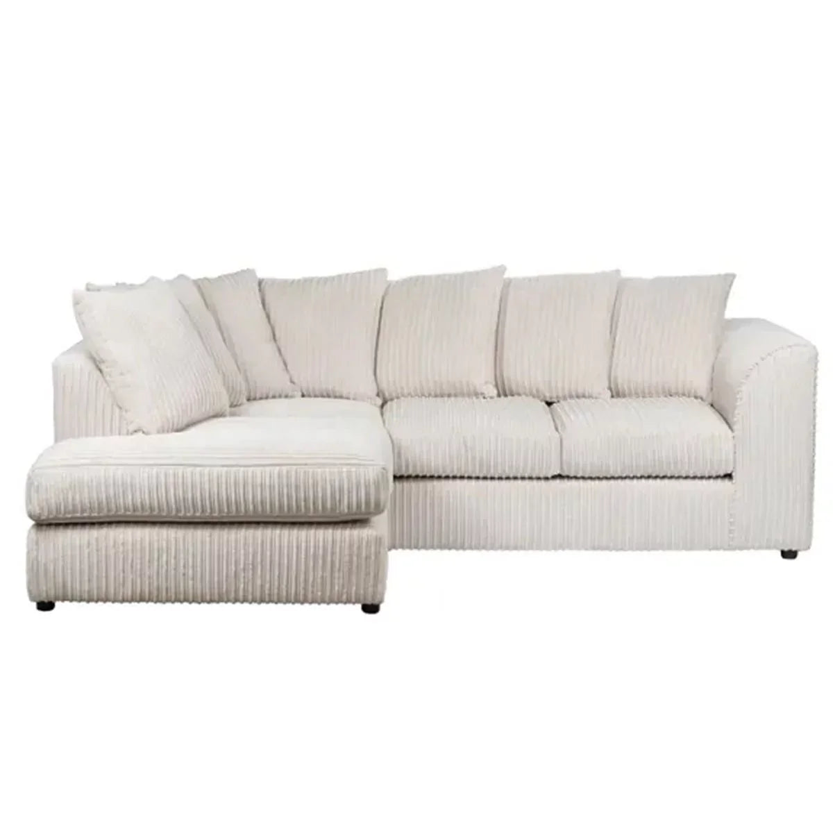 Blake Jumbo Cord Cream Corner Sofa - Right and Left Arm