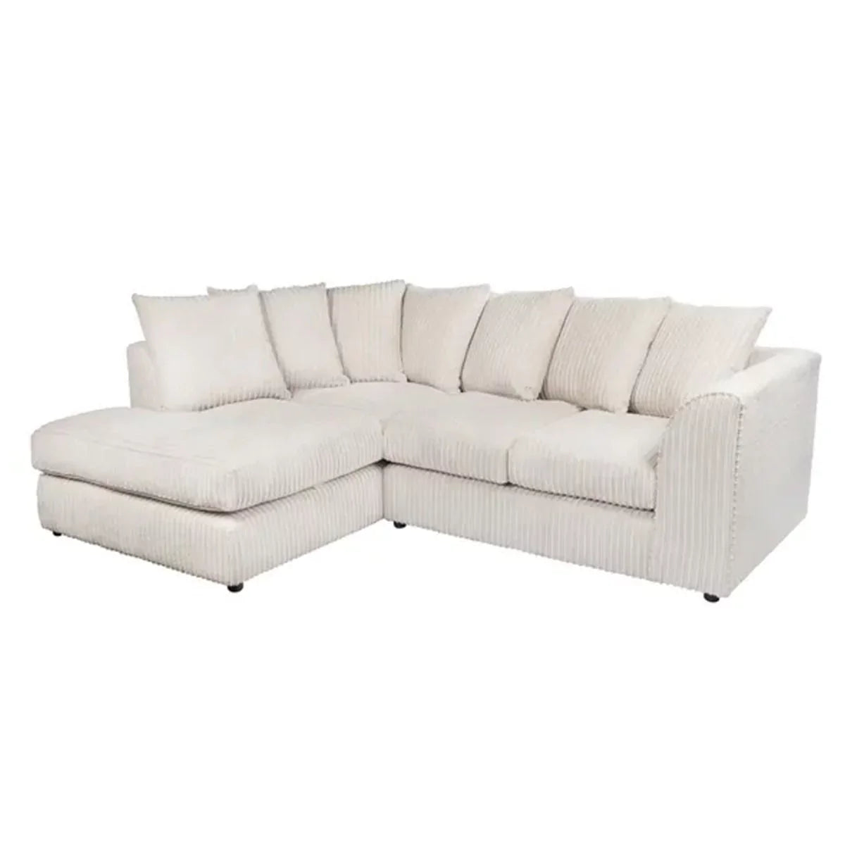 Blake Jumbo Cord Cream Corner Sofa - Right and Left Arm