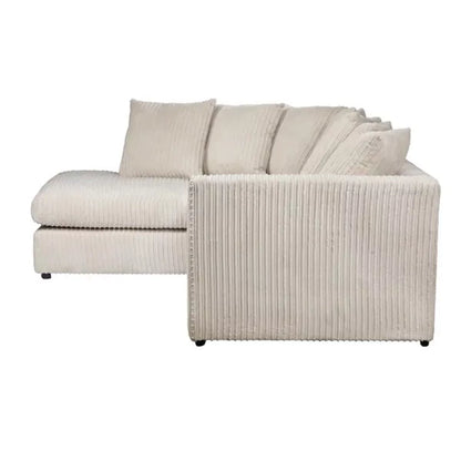 Blake Jumbo Cord Cream Corner Sofa - Right and Left Arm