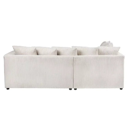 Blake Jumbo Cord Cream Corner Sofa - Left and Right Arm