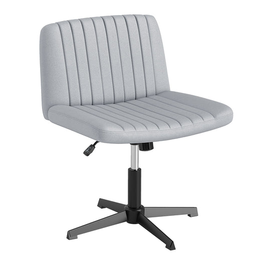 Criss Cross Chair No Wheels with Soft-Padded Wide Seat and Adjustable Height-Grey
