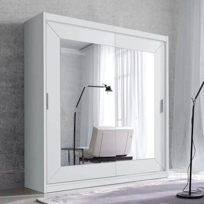 Abel 2 Door Mirrored Sliding Wardrobe - 3 Colours