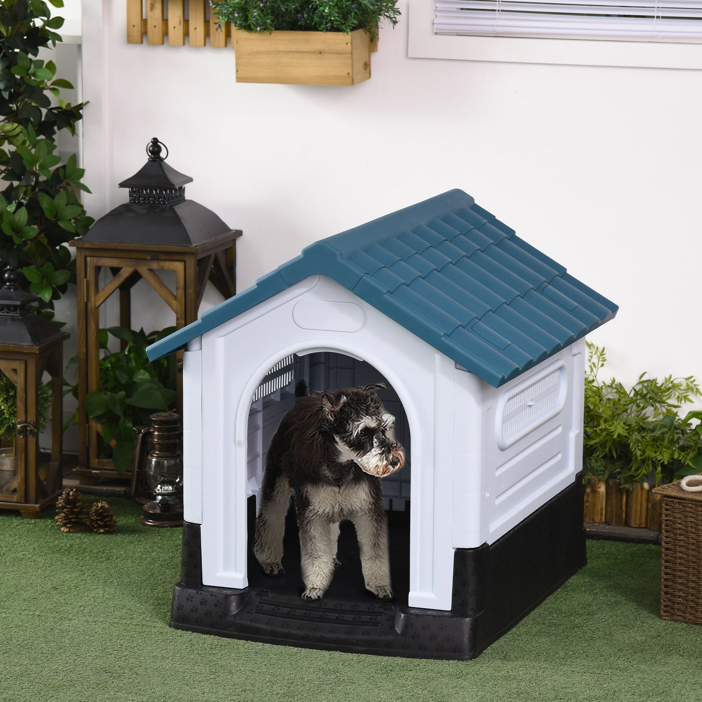 PawHut Outside Dog Kennel House, for Miniature Dogs, 64.5 x 57 x 66cm