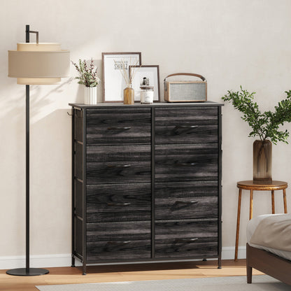 HOMCOM Chest of Eight Fabric Drawers - Black