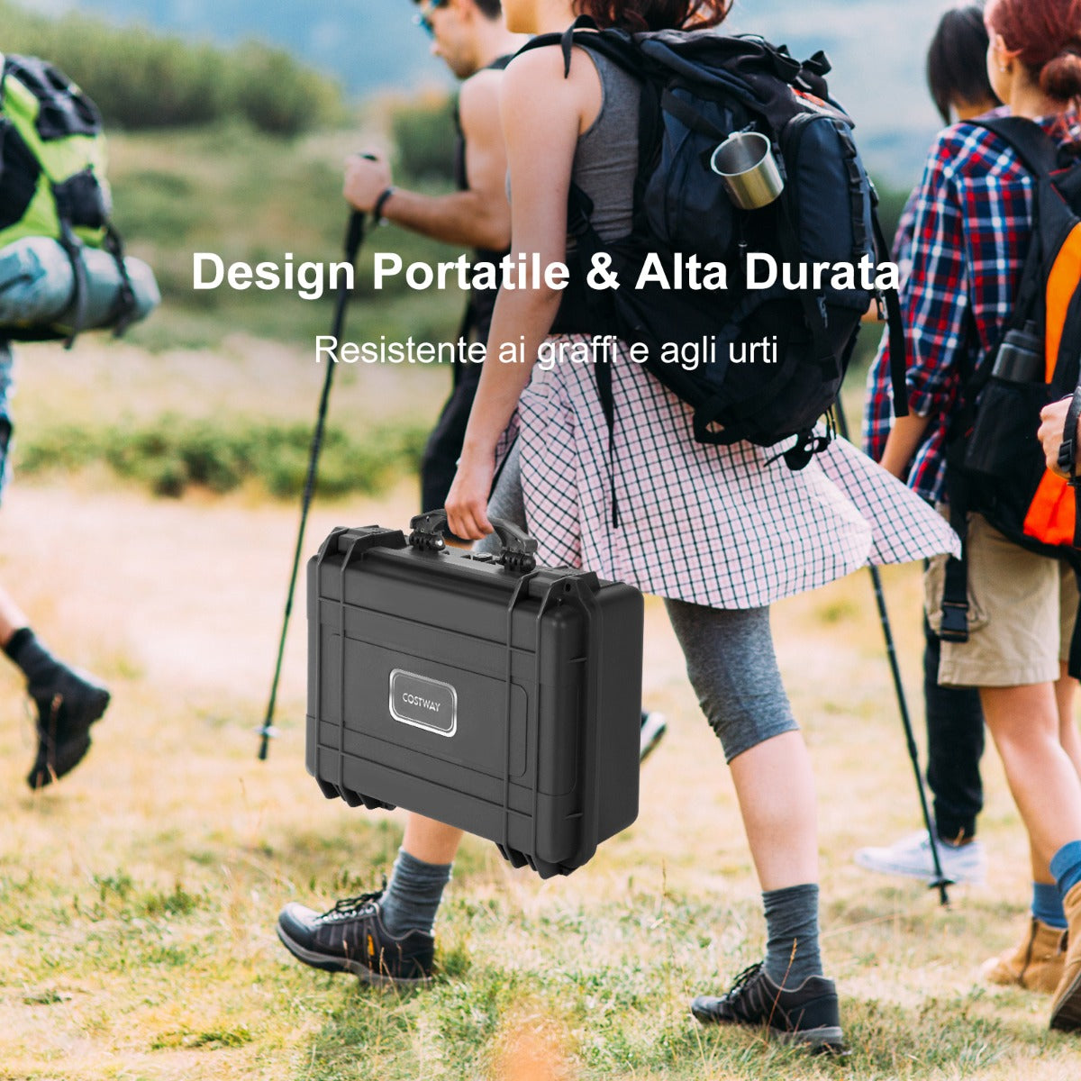 Portable Waterproof Hard Case for Electronics, Hard Shell Dry Box 56x44x22cm Black