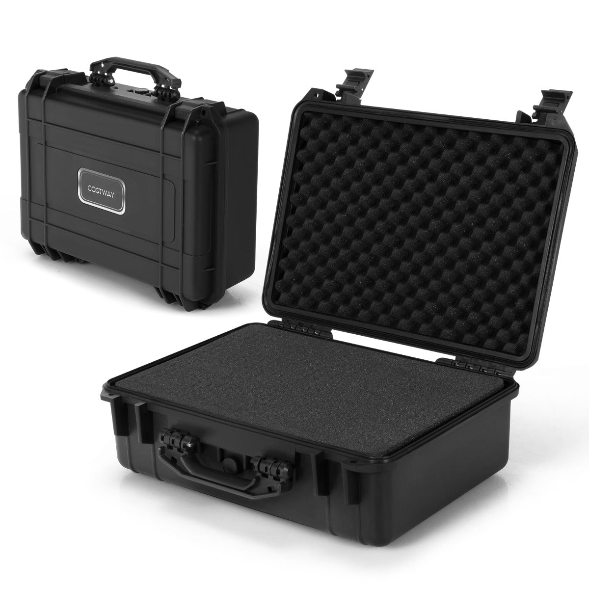 Portable Waterproof Hard Case for Electronics, Hard Shell Dry Box 56x44x22cm Black