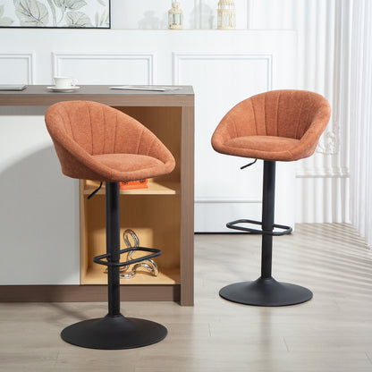 HOMCOM Set of Two Relaxed Tub Bar Stools - Orange
