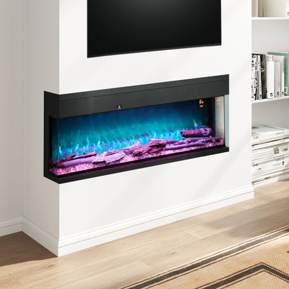 HOMCOM 1800W 15-40√¢‚Äû∆í Regulowany płomień szklany panel konwektorowy, 127 cm