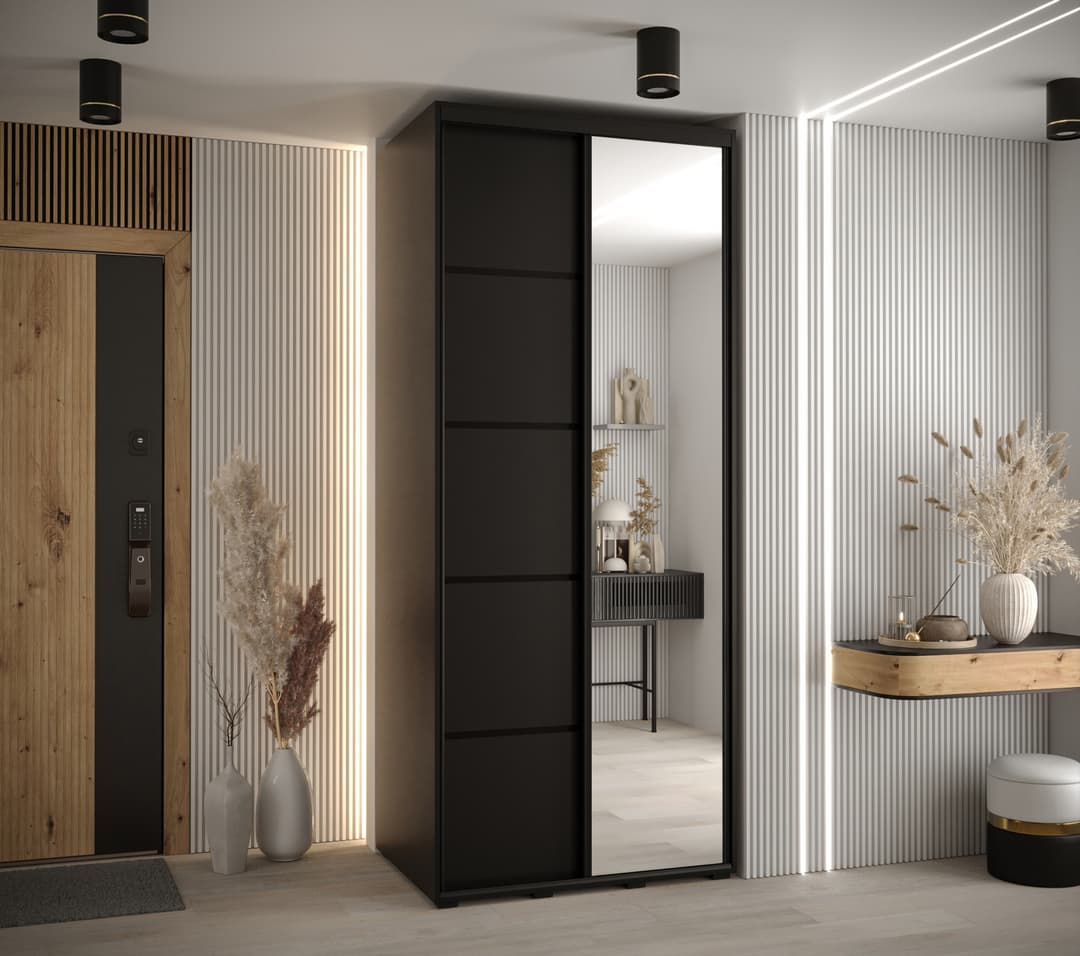 Cannes V Sliding Door Wardrobe 110cm