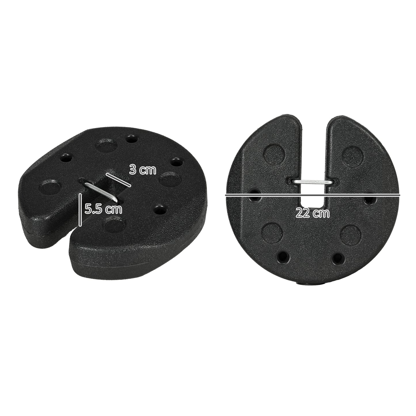 Outsunny Total 12KG Gazebo Weights Set of 4, Weights for Gazebo Legs with Reinforce Pins and Carry Belt, for Canopies Tents