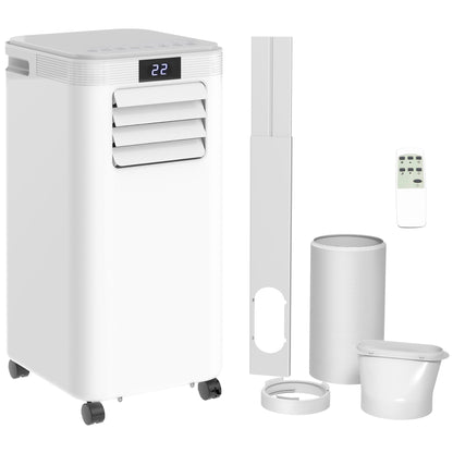 HOMCOM 8000 BTU Air Conditioning Unit, 3-in-1 Portable Air Conditioner, Dehumidifier, Cooling Fan with Remote Control, Digital Display, 2 Speeds, 24H Timer, Window Venting Kit, 18mÂ²