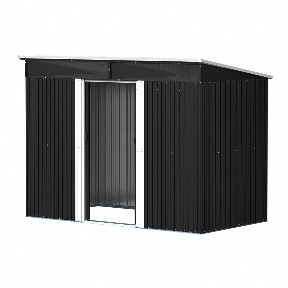 8.6 ft Garden Bike Sheds Metal Storage Shed with Lockable Sliding Doors